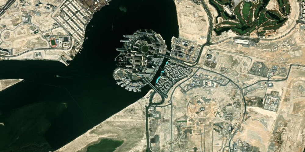 Dubai Creek Harbour from satellite