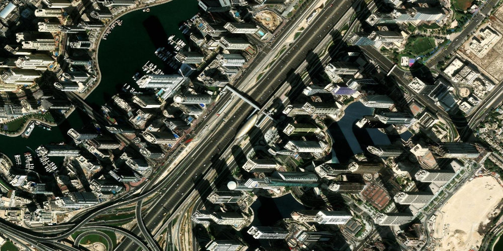 Станция метро DMCC (JLT) со спутника