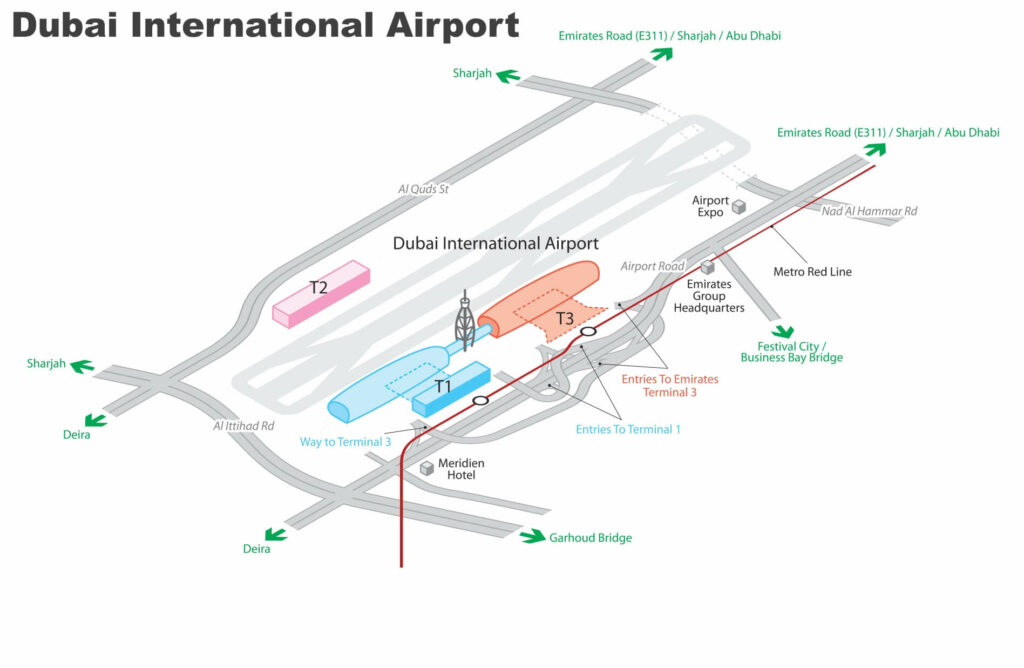 Схема Dubai International Airport